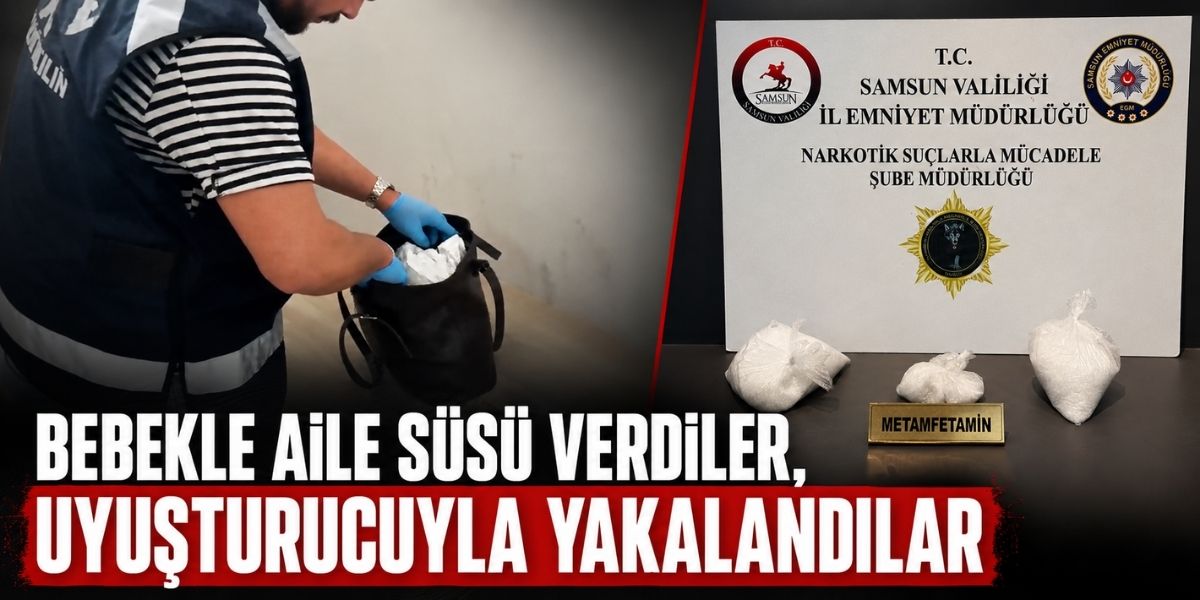Bebekle Aile Süsü Verdiler, Uyuşturucuyla Yakalandılar