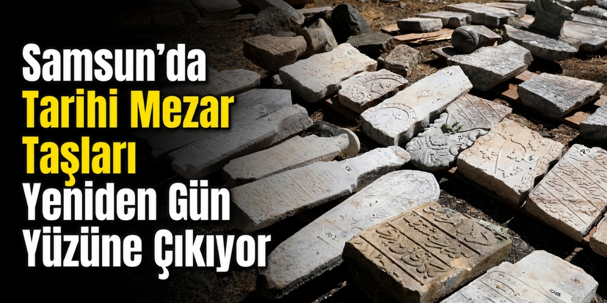 Samsun’da Tarihi Mezar Taşları Yeniden Gün Yüzüne Çıkıyor