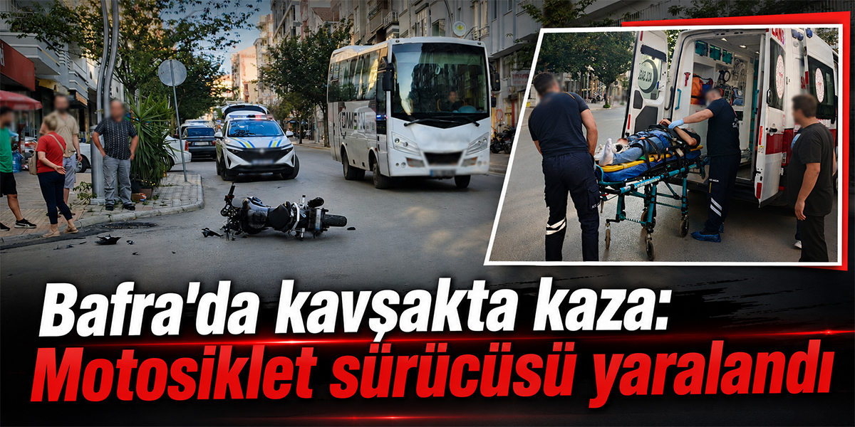 Bafra’da kavşakta kaza: Motosiklet sürücüsü yaralandı