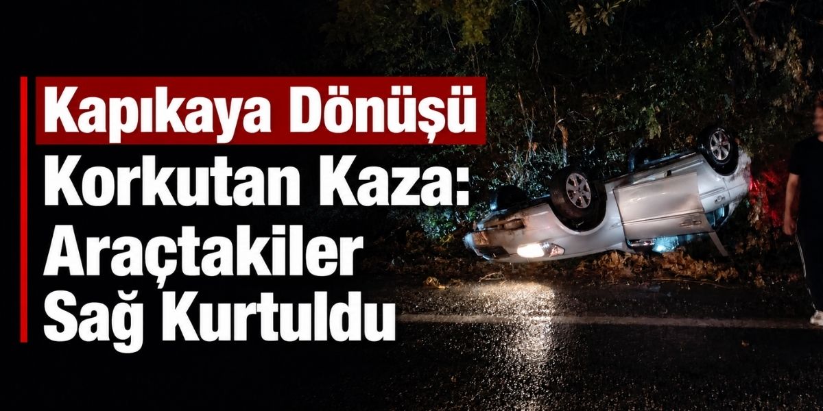 Kapıkaya Dönüşü Korkutan Kaza: Araçtakiler Sağ Kurtuldu