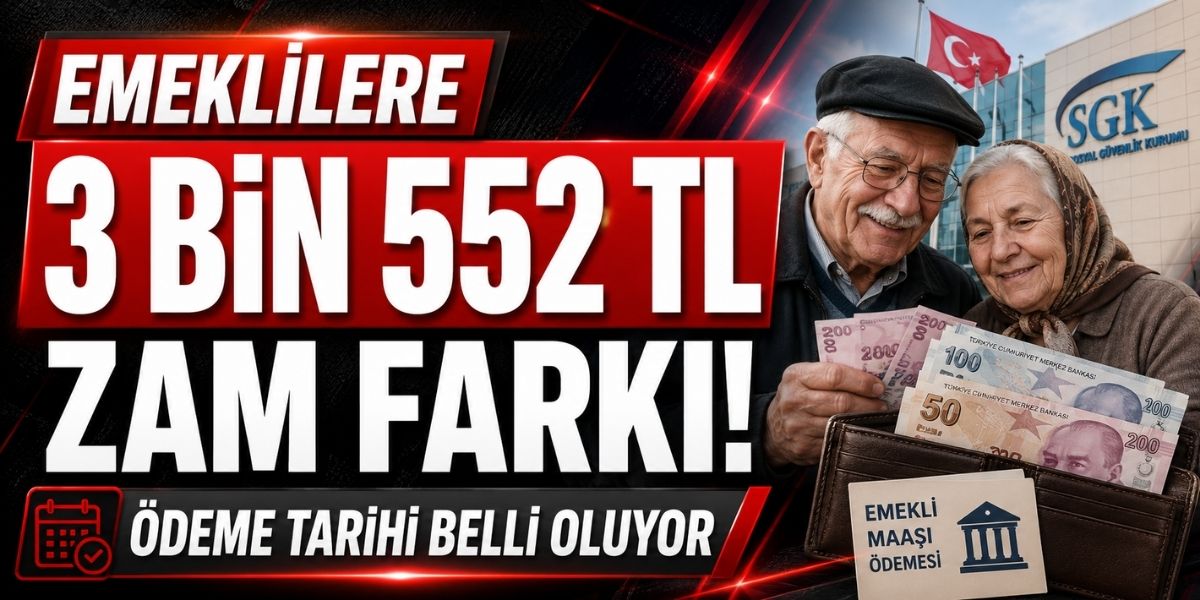 Emeklilere 3 Bin 552 TL Zam Farkı! Ödeme Tarihi Belli Oluyor