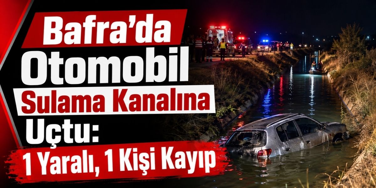 Bafra’da Otomobil Sulama Kanalına Uçtu: 1 Yaralı, 1 Kişi Kayıp