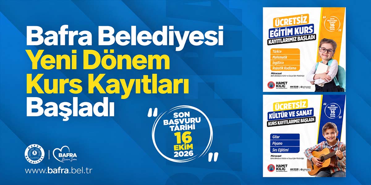 Bafra’da Çocuk ve Gençlere 7 Farklı Kurs