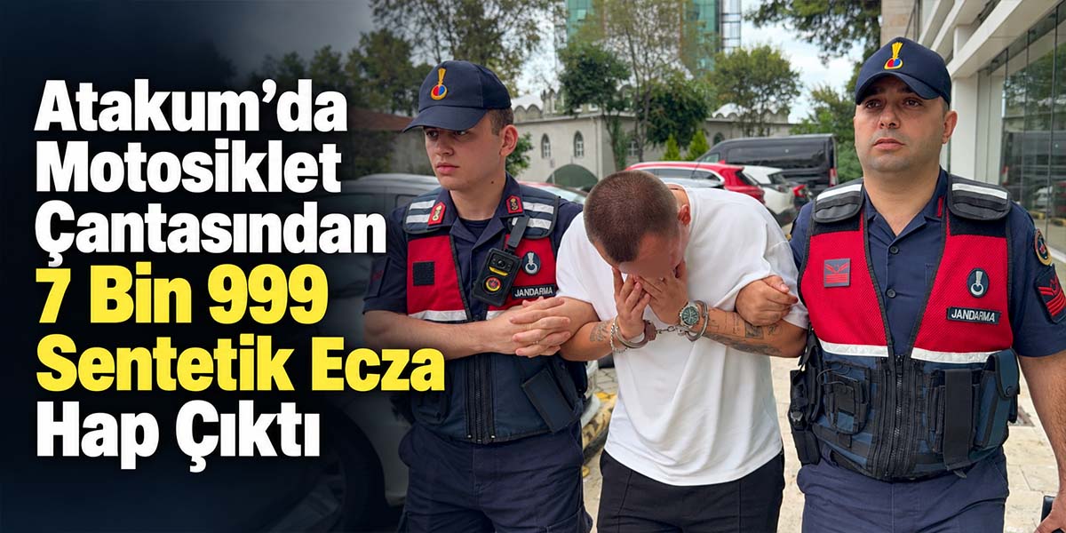 Atakum’da Motosiklet Çantasından 7 Bin 999 Sentetik Ecza Hap Çıktı