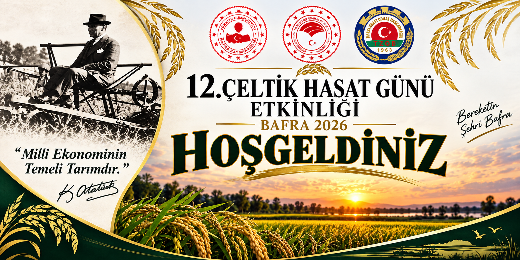 Bafra’da 12. Çeltik Hasat Günü İçin Davet