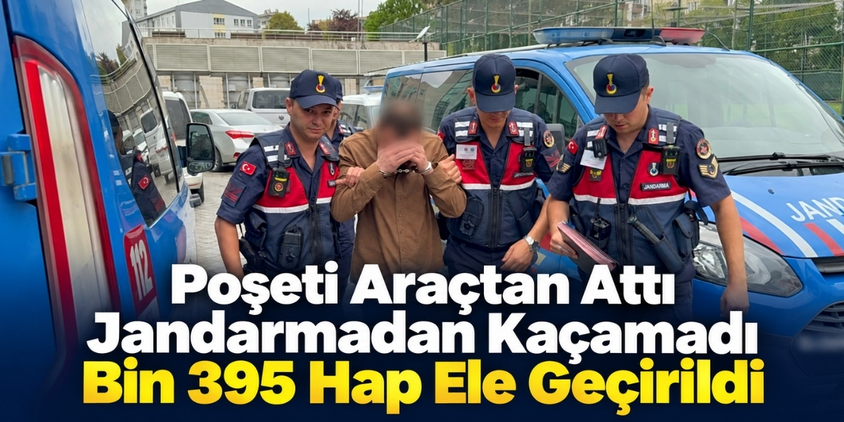 Poşeti Araçtan Attı Jandarmadan Kaçamadı Bin 395 Hap Ele Geçirildi
