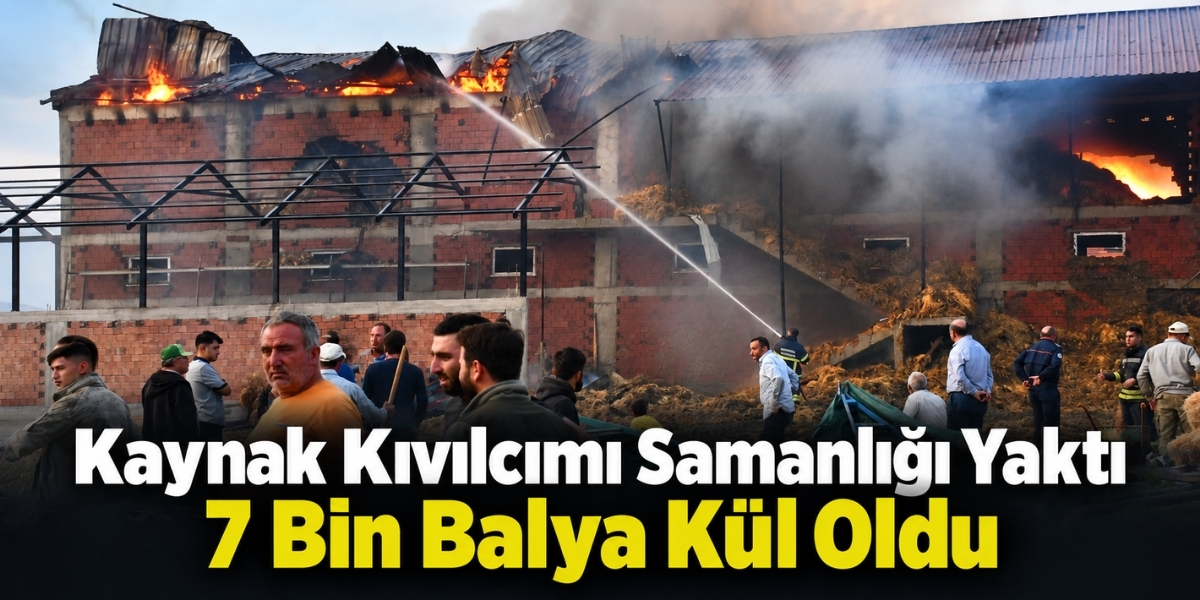Kaynak Kıvılcımı Samanlığı Yaktı 7 Bin Balya Kül Oldu
