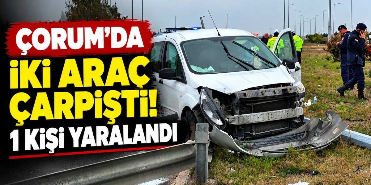 Çorum’da İki Araç Çarpıştı! 1 Kişi Yaralandı