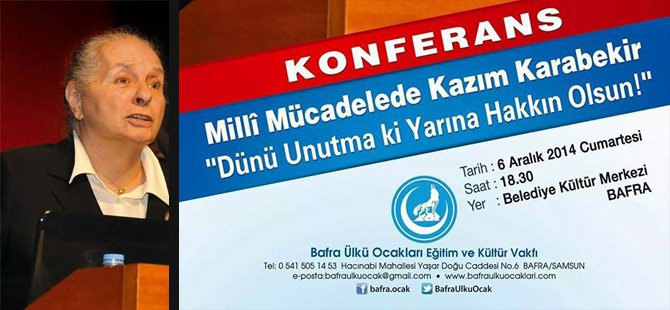 KAZIM KARABEKİR PAŞANIN KIZI BAFRA'YA GELİYOR