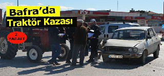 Traktör İle Otomobil Kafa Kafaya Çarpıştı '' 2 Yaralı ''