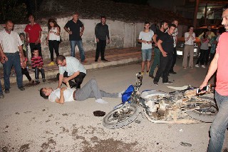 Bafra'da Motosikletler Kafa Kafaya Çarpıştı '' 2 Yaralı''