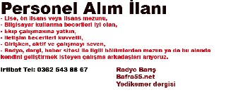 Personel alım ilanı