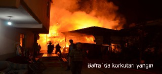 Bafra`da korkutan yangın