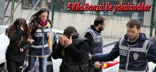 5 Kilo Bonzai ile yakalandılar