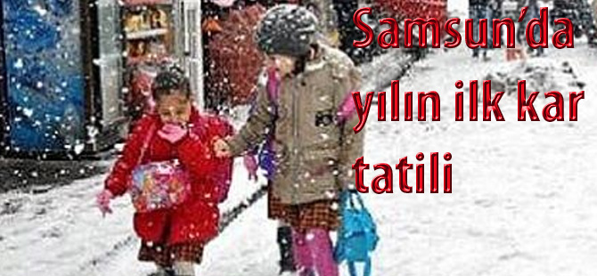 Samsun'da kar okulları tatil ettirdi