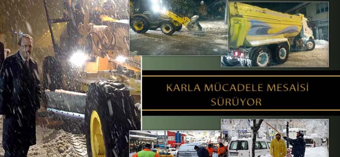 BAFRA BELEDİYESİ EKİPLERİ KARLA MÜCADELE MESAİSİNİ SÜRDÜRÜYOR