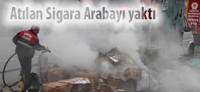 Sigara izmariti arabayı yaktı