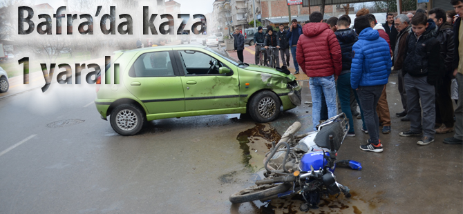 Bafra'da motosiklet kazası:1Yaralı