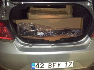 Araçtan cephanelik çıktı