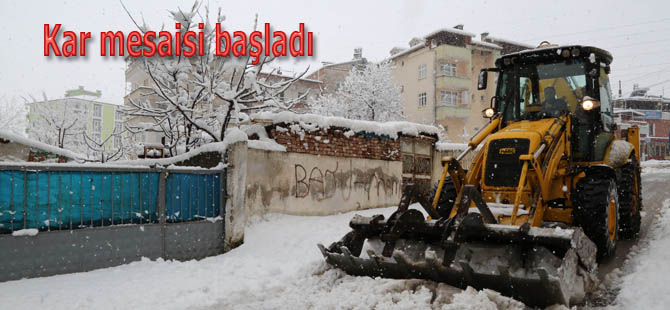 Kar mesai Canik'de başladı