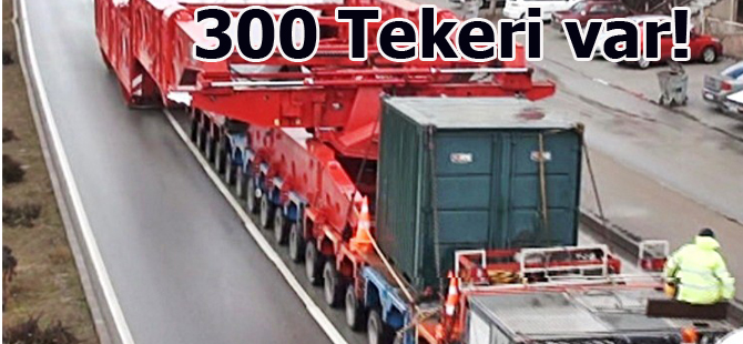 Samsundan yola çıkan 300 tekerli TIR  ilgi çekti