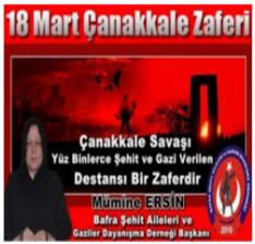 BAFRA ŞEHİT AİLELERİ VE GAZİLER DAYANIŞMA DERNEĞİ 18. MART ŞEHİTLER GÜNÜ MESAJI