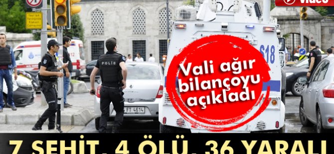 İstanbul'da patlama 7'si şehit 11 kişi hayatını kaybetti