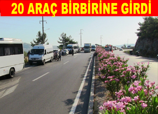 20 araç birbirine girdi