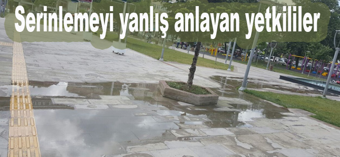 Türkeş parkında patlayan su borusu yetkilileri bekliyor!