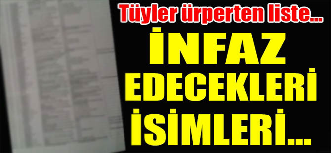 İşte Fetö`nün infaz listesi