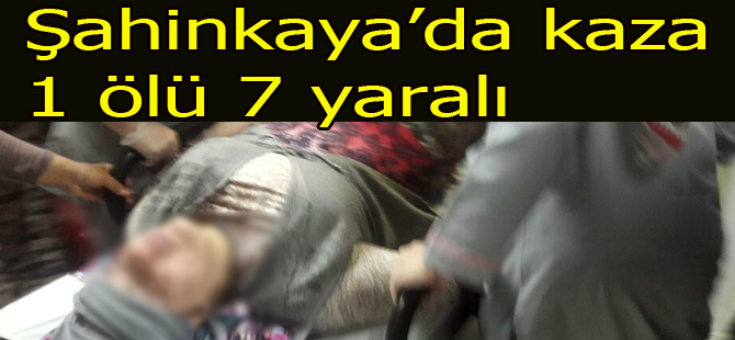 Şahinkaya'da korkunç kaza 1 ölü 7 yaralı