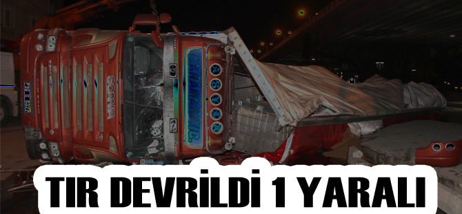 Samsun'da TIR devrildi: 1 yaralı