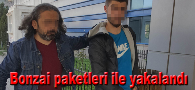 Bonzai paketleri ile yakalanan şahıs gözaltına alındı