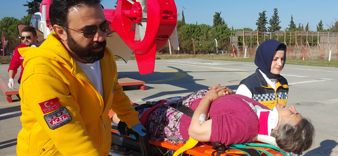 Asiye ninenin yardımına Ambulans Helikopter yetişti