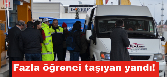 Bafra'da fazla öğrenci taşıayan servislere ceza yağdı