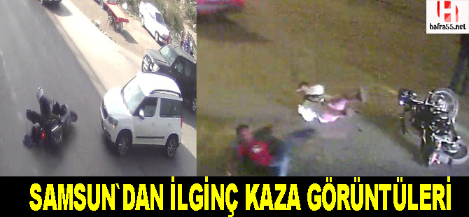 Samsun'da ilginç trafik kazaları MOBESE’lere yansıdı