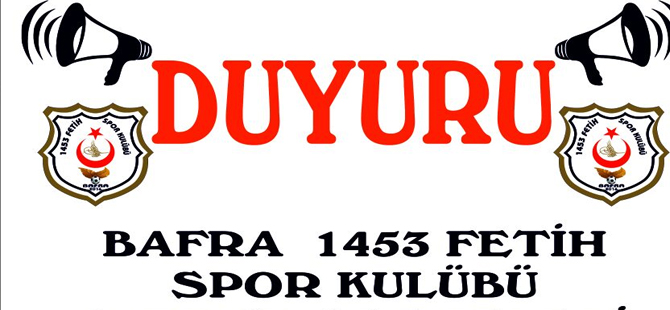 Bafra 1453 Fetih spor kulübü seçmeleri yapılacak