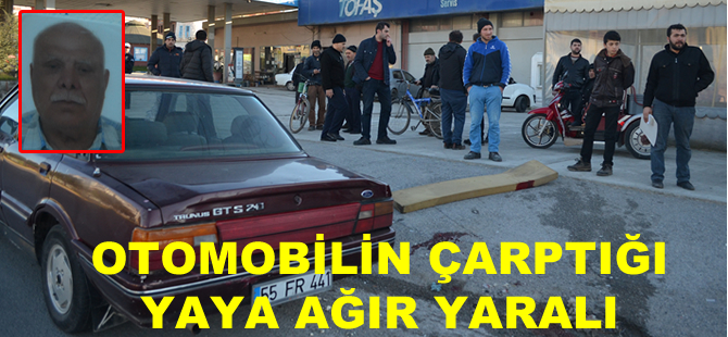 Bafra`da otomobilin çarptığı yaya ağır yaralandı