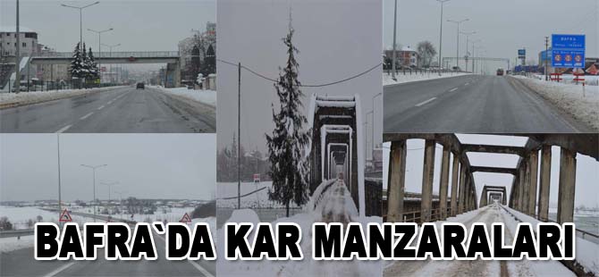 Bafra`da kar manzaraları