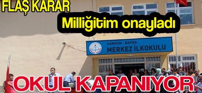 Bafra Merkez İlk Öğretim Okulu Kapanıyor.