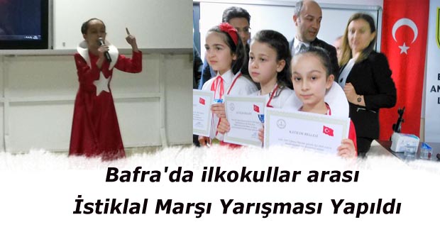 Bafra'da ilkokullar arası İstiklal Marşı Yarışması Yapıldı