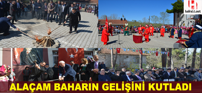 Alaçam`da nevruz ateşi