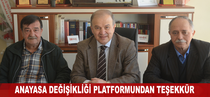 Anayasa Değişikliği Platformu üyelerinden teşekkür konuşması