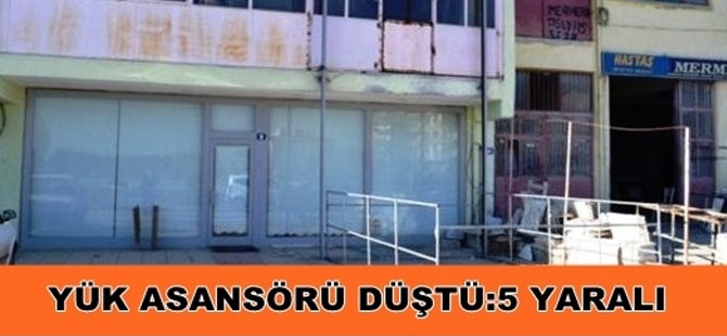 Tekkeköy'de yük asansörü düştü 5 yaralı