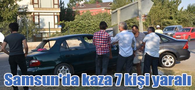 Samsun'da kaza 7 kişi yaralı