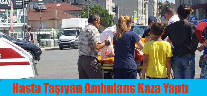 Bafra'da Hasta Taşıyan Ambulans Kaza Yaptı