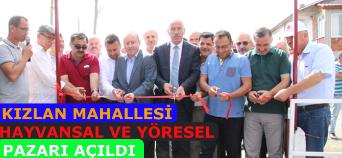 Alaçam'da Kızlan Mahallesi Hayvansal ve Yöresel Ürünler Pazarı açıldı