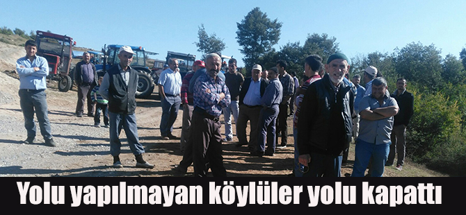 Yolu yapılmayan köylüler yolu kapattı