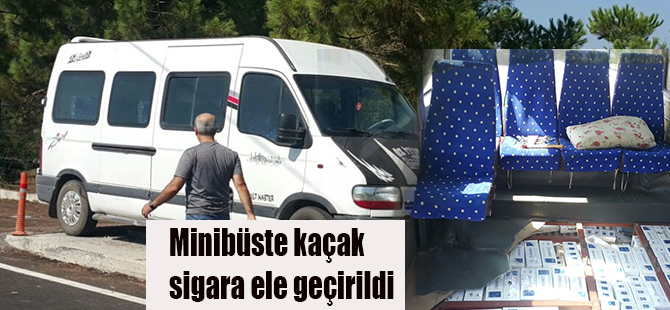 Minibüste kaçak sigara ele geçirildi