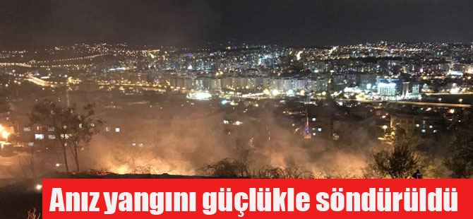 Anız yangını güçlükle söndürüldü